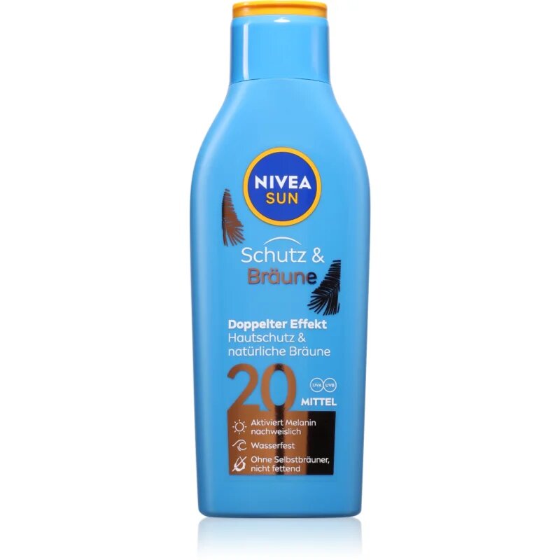Nivea SUN Protect & Bronze mléko na opalování podporující zhnědnutí SPF 20 200 ml