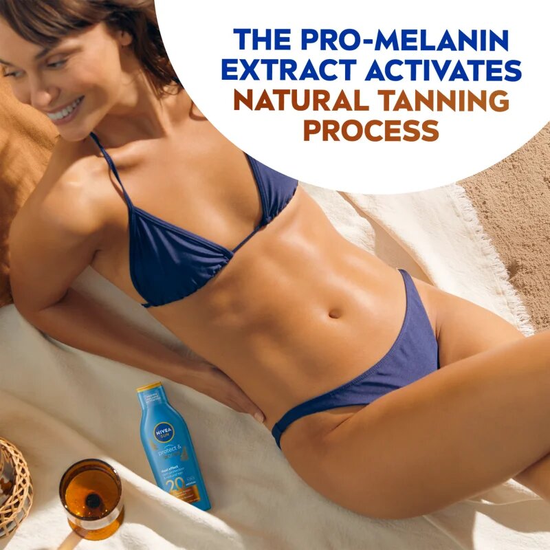 Nivea SUN Protect & Bronze mléko na opalování podporující zhnědnutí SPF 20 200 ml