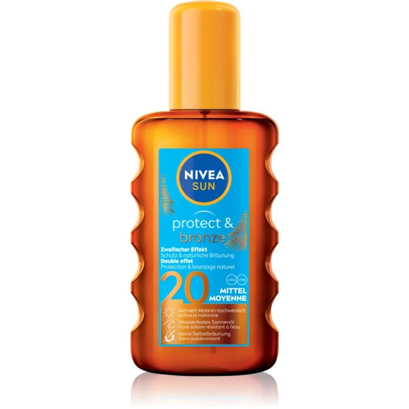 Nivea SUN Protect & Bronze olej na opalování podporující zhnědnutí SPF 20 200 ml