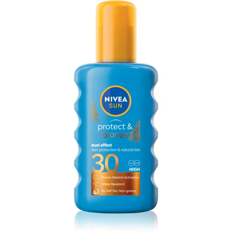 Nivea SUN Protect & Bronze sprej na opalování podporující zhnědnutí SPF 30 200 ml