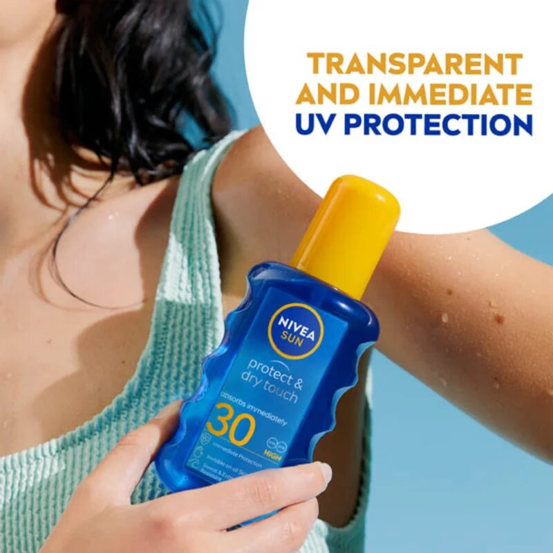 Nivea SUN Protect & Dry Touch neviditelný sprej na opalování SPF 30 200 ml