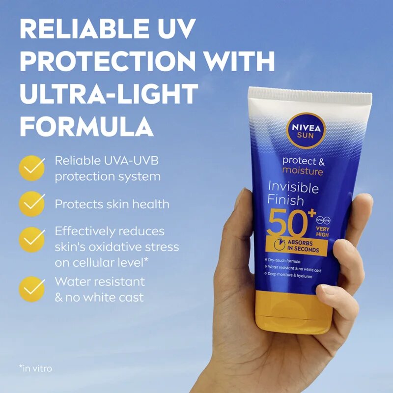 Nivea SUN Protect & Moisture hydratační mléko na opalování s kyselinou hyaluronovou SPF 50+ 150 ml