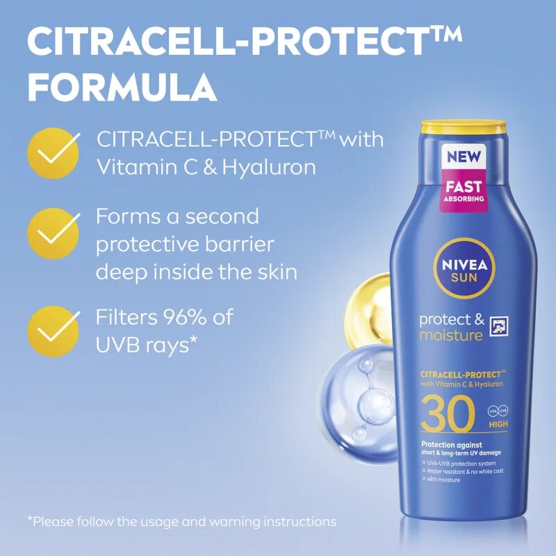 Nivea SUN Protect & Moisture hydratační mléko na opalování SPF 30 400 ml
