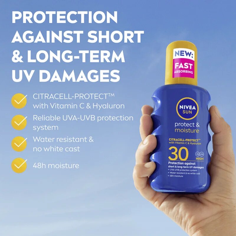 Nivea SUN Protect & Moisture hydratační sprej na opalování SPF 30 200 ml