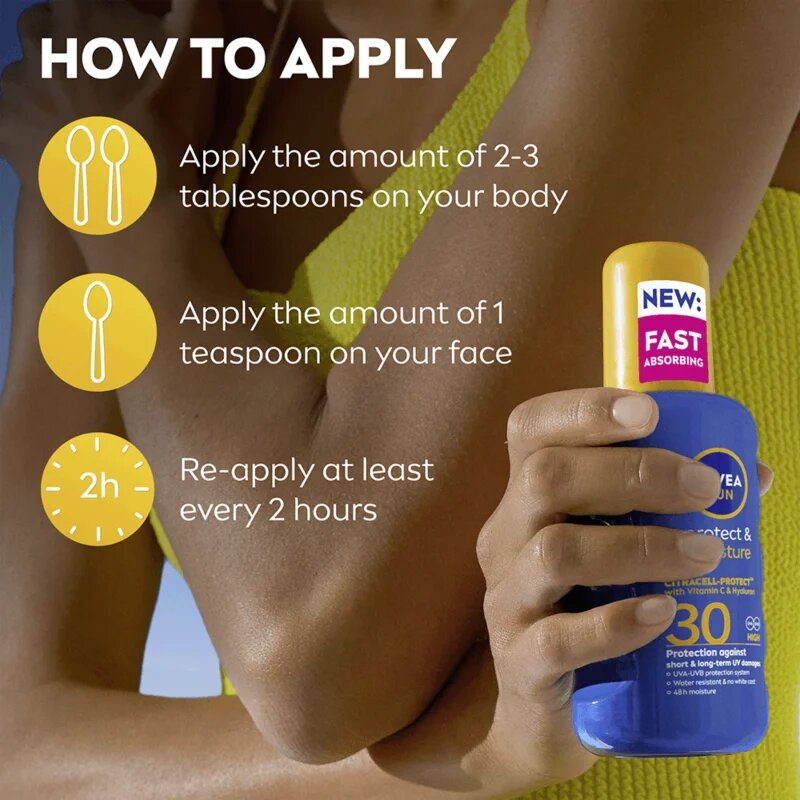 Nivea SUN Protect & Moisture hydratační sprej na opalování SPF 30 200 ml