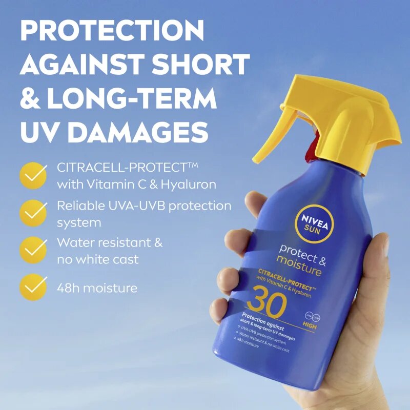 Nivea SUN Protect & Moisture hydratační sprej na opalování SPF 30 270 ml