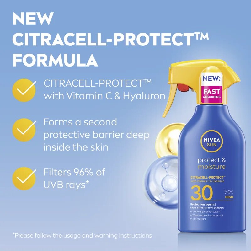 Nivea SUN Protect & Moisture hydratační sprej na opalování SPF 30 270 ml
