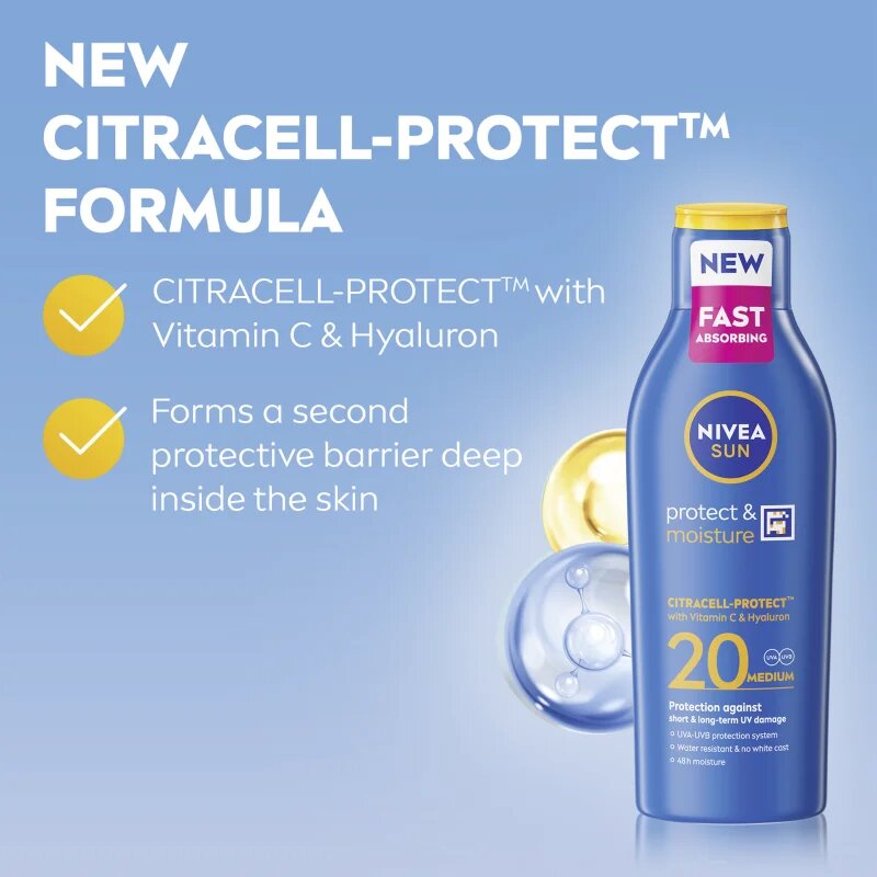 Nivea SUN Protect & Moisture opalovací mléko SPF 20 200 ml