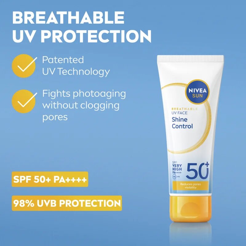 Nivea SUN Shine Control pleťový krém na opalování SPF 50+ SPF 50+ 40 ml