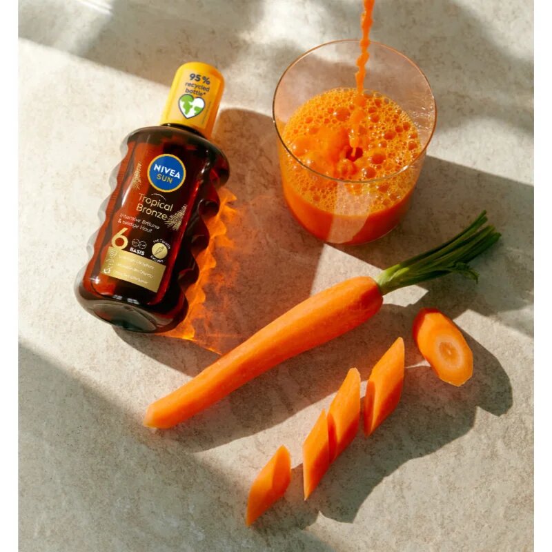 Nivea SUN Tropical Bronze olej na opalování ve spreji s karotenem SPF 6 200 ml