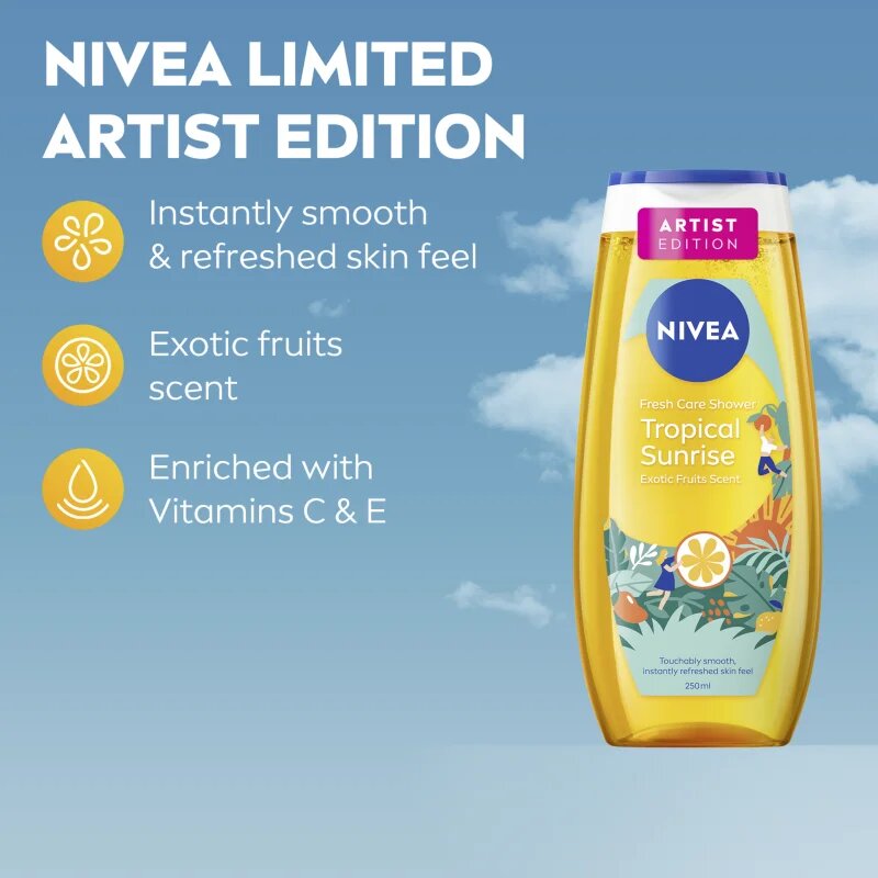 Nivea Tropical Sunrise hydratační sprchový gel 250 ml