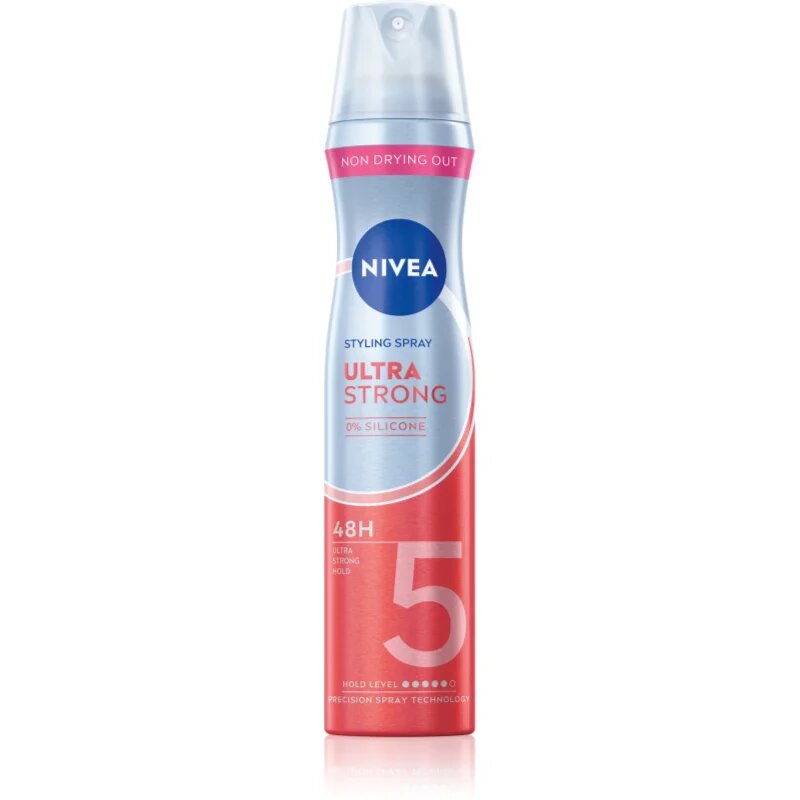 Nivea Ultra Strong lak na vlasy s extra silnou fixací bez silikonů 250 ml