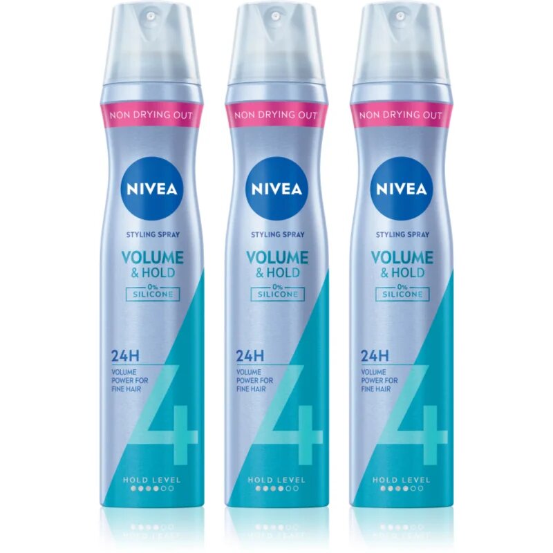 Nivea Volume Care lak na vlasy pro zvětšení objemu 3 x 250 ml