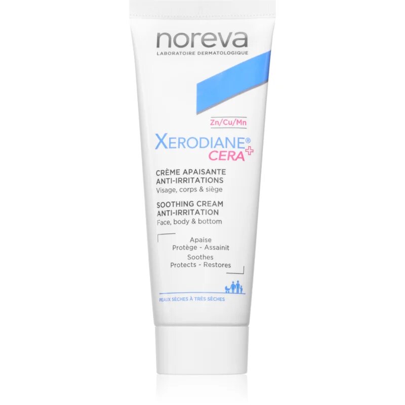 Noreva Xerodiane® Cera Soothing Cream Anti-Irritation zklidňující krém na obličej a tělo 40 ml