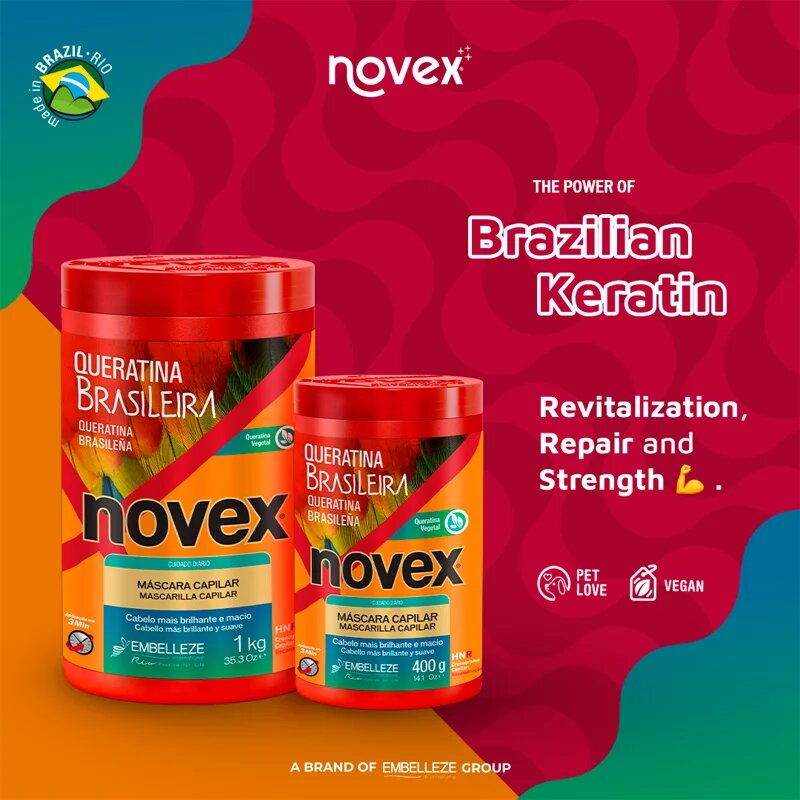Novex Brazilian Keratin obnovující maska pro poškozené vlasy 400 g