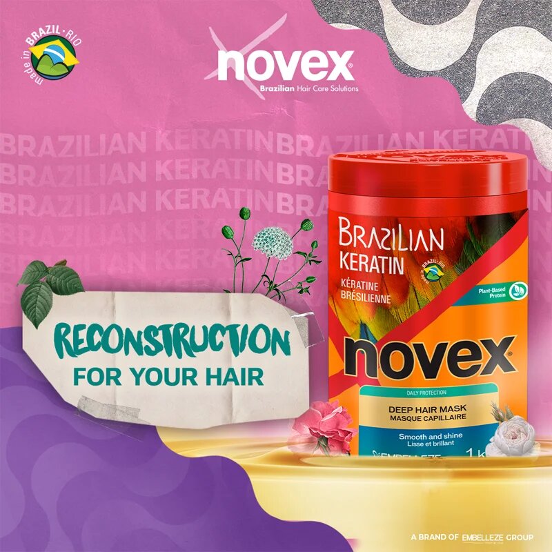 Novex Brazilian Keratin obnovující maska pro poškozené vlasy 400 g