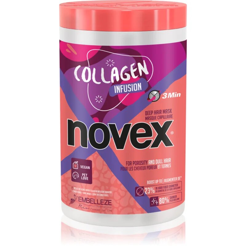 Novex Collagen Infusion posilující maska pro oslabené poškozené vlasy a roztřepené konečky 400 g