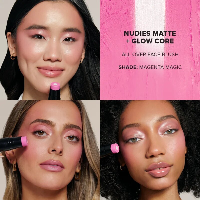 Nudestix Nudies Matte + Glow Core multifunkční líčidlo pro oči rty a tvář odstín Magenta Magic 6 g