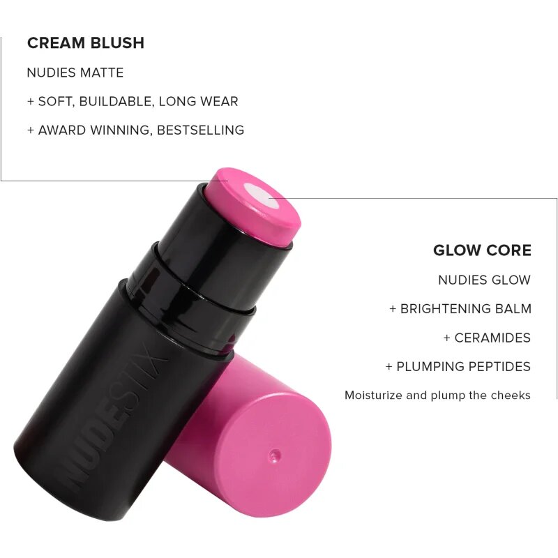 Nudestix Nudies Matte + Glow Core multifunkční líčidlo pro oči rty a tvář odstín Magenta Magic 6 g