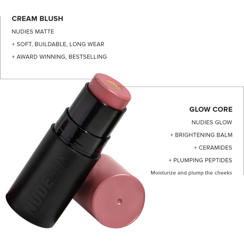 Nudestix Nudies Matte + Glow Core multifunkční líčidlo pro oči rty a tvář odstín Pink Ice 6 g
