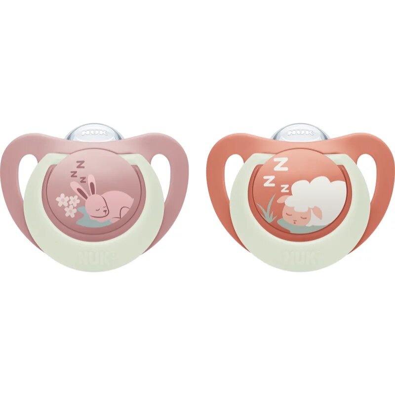 NUK First Choice Night 0-6m dudlík Bunny/Sheep 2 cm