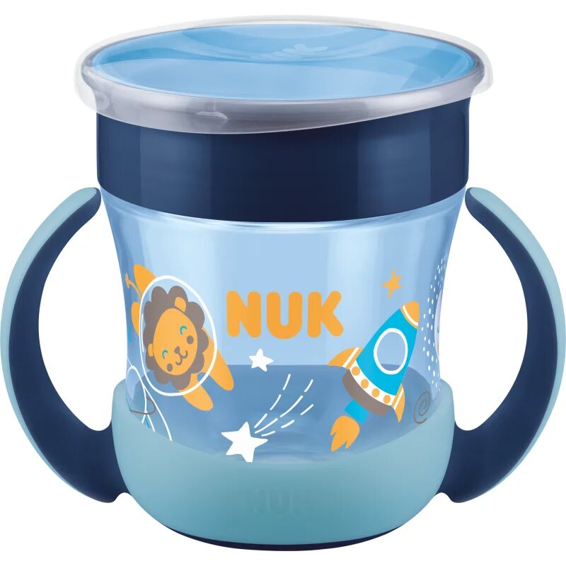 NUK Magic Cup Night hrnek s držadly 6m+ Blue 1 ks
