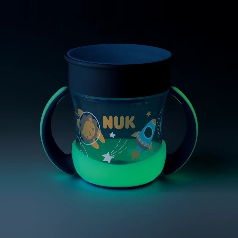 NUK Magic Cup Night hrnek s držadly 6m+ Blue 1 ks