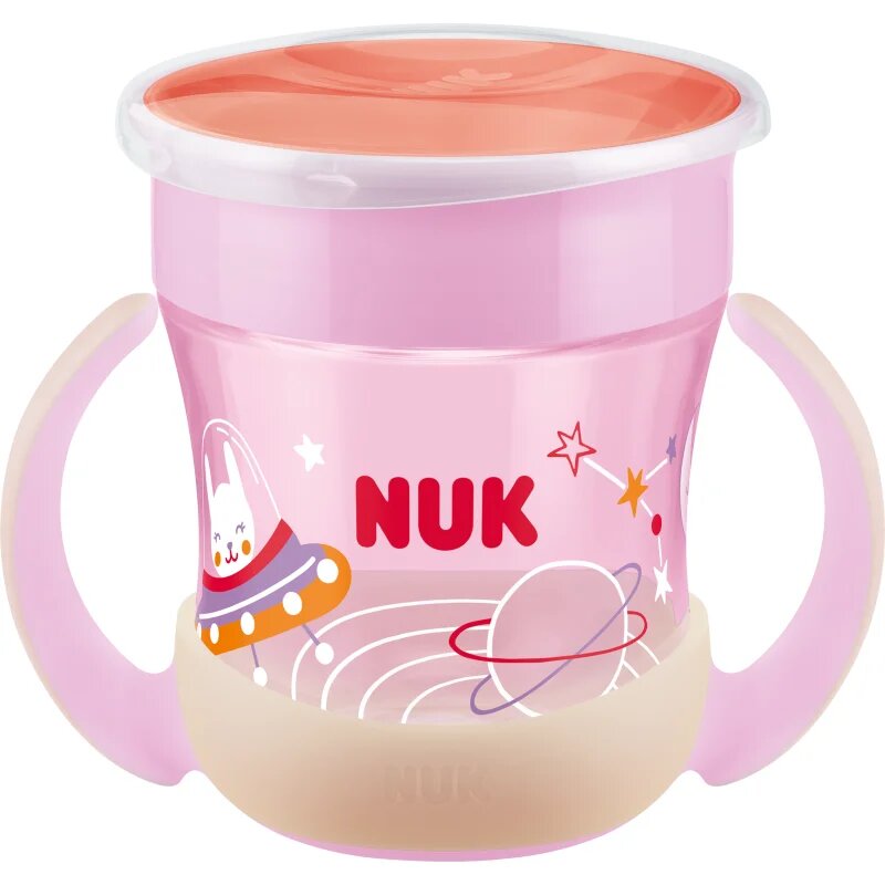 NUK Magic Cup Night hrnek s držadly 6m+ Pink 1 ks