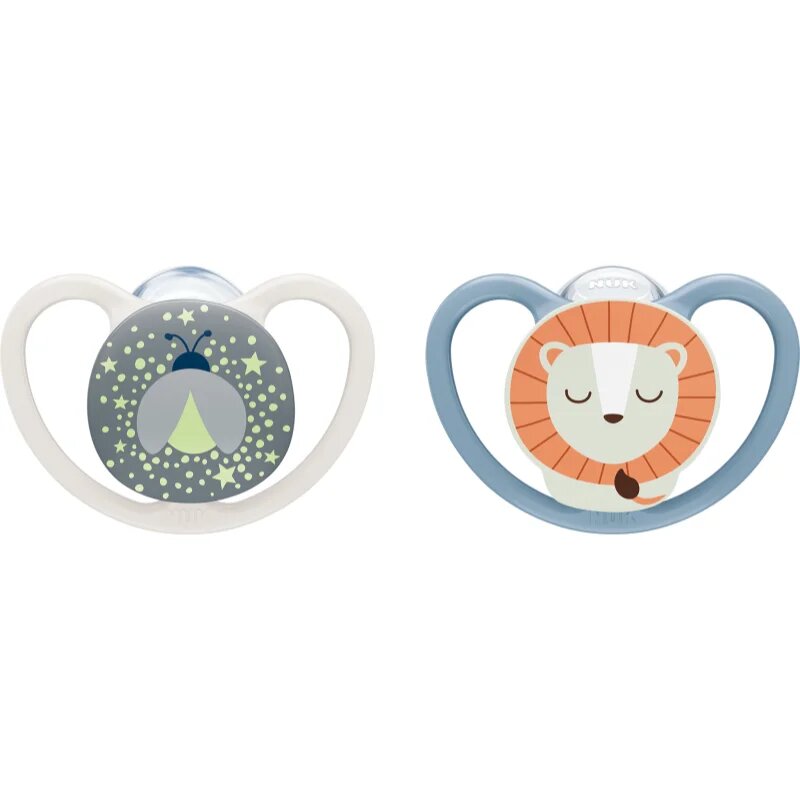 NUK Perfect Match Air Night 0-6 m dudlík Firefly/Lion 2 cm