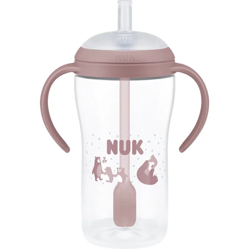 NUK Perfect Match Bear láhev s brčkem 8m+ 1 ks