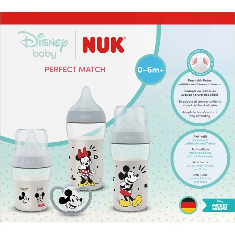 NUK Perfect Match Disney dárková sada pro miminka Mickey Mouse