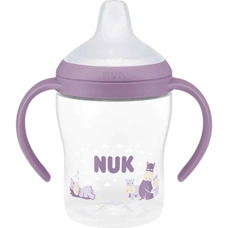 NUK Perfect Match Hippo lahvička na učení s kontrolou teploty 6m+ 1 ks