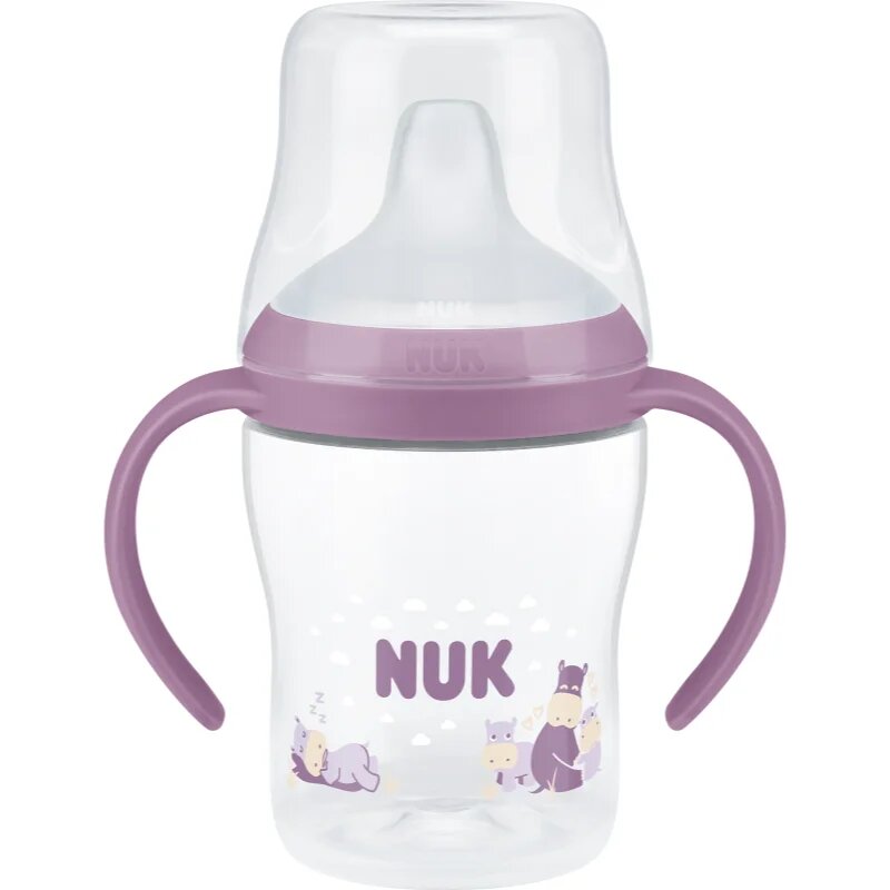 NUK Perfect Match Hippo lahvička na učení s kontrolou teploty 6m+ 1 ks