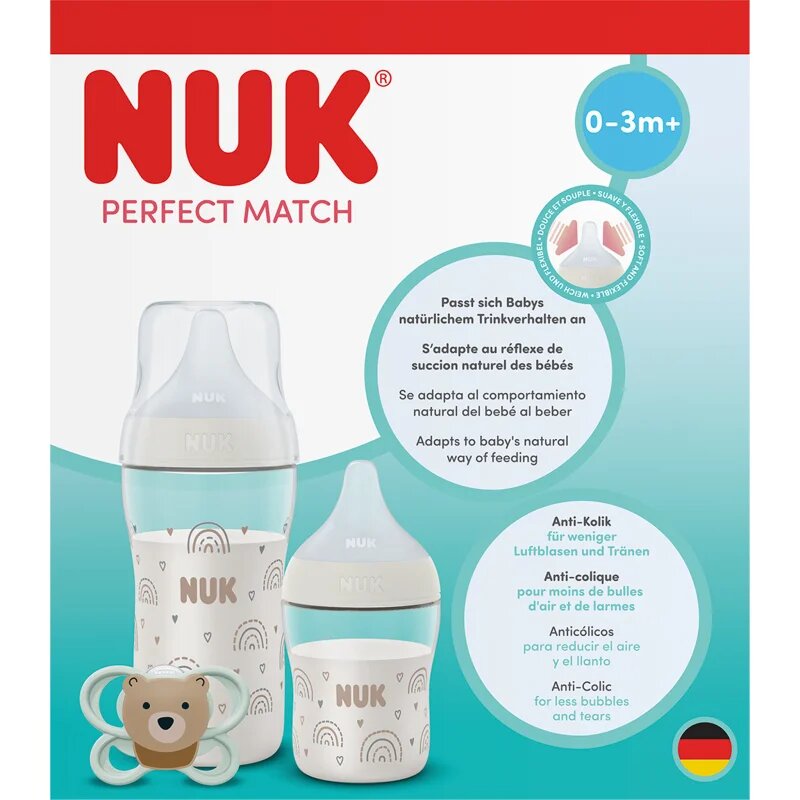 NUK Perfect Match Rainbow dárková sada pro miminka 0-3+ m