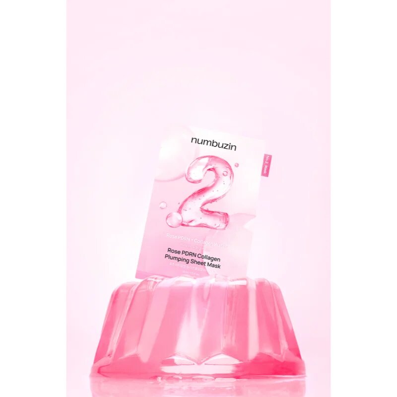 Numbuzin No. 2 Rose PDRN Collagen Plumping Sheet Mask hydratační plátýnková maska pro rozjasnění pleti 5 ks