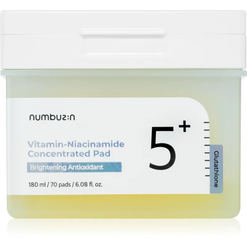 Numbuzin No. 5 Glutathione Vitamin Concentrated Toner Pad tonizační polštářky pro rozjasnění a hydrataci 70 ks