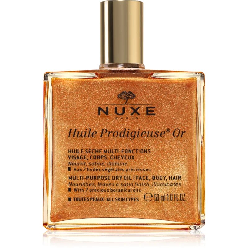 Nuxe Huile Prodigieuse Or multifunkční suchý olej se třpytkami na obličej tělo a vlasy 50 ml