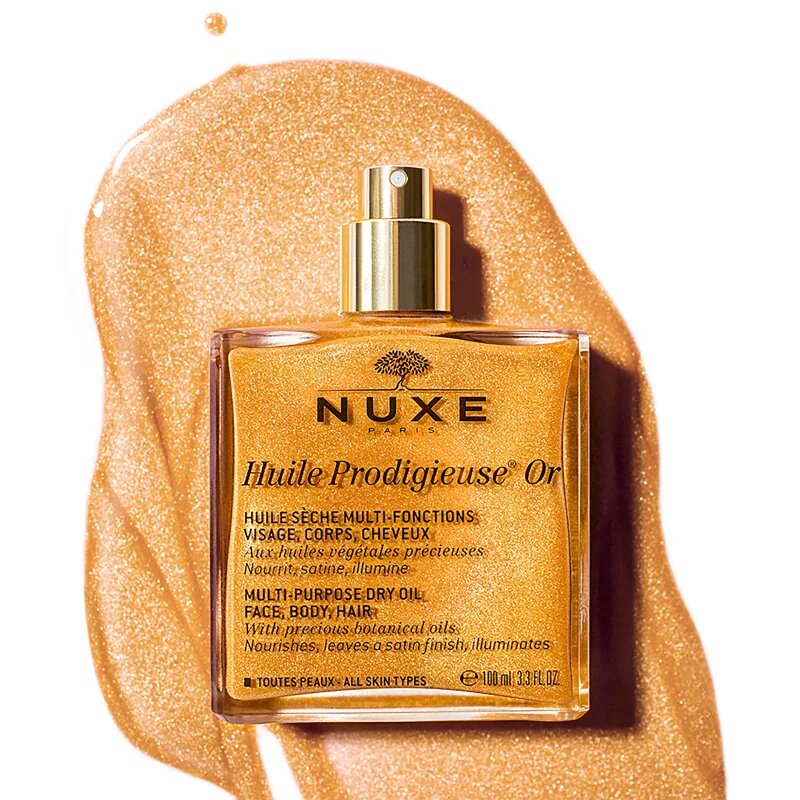Nuxe Huile Prodigieuse Or multifunkční suchý olej se třpytkami na obličej tělo a vlasy 50 ml