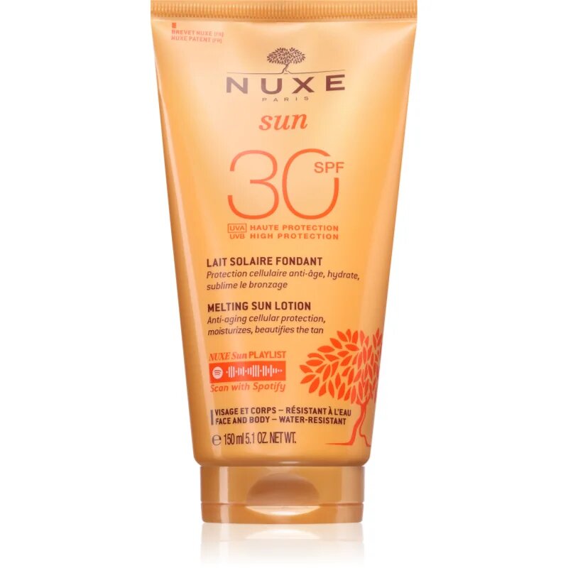 Nuxe Sun Delicious Cream High Protection opalovací mléko na obličej a tělo SPF 30 150 ml