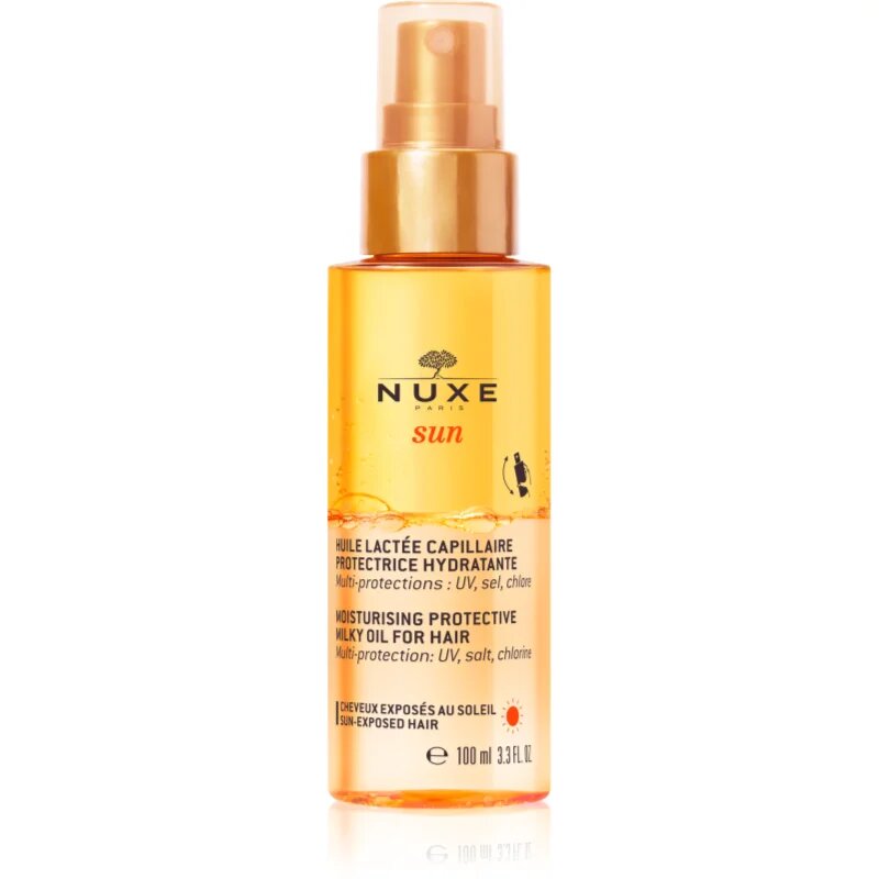 Nuxe Sun Moisturizing Protective Milky Oil For Hair ochranný olej pro vlasy namáhané chlórem sluncem a slanou vodou 100 ml