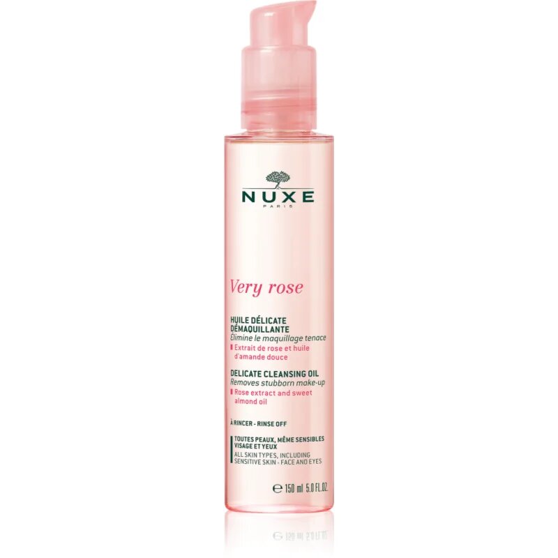 Nuxe Very Rose Delicate Cleansing Oil jemný čisticí olej na obličej a oči 150 ml