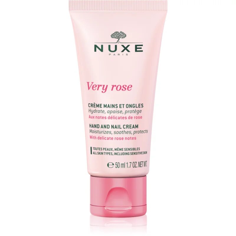 Nuxe Very Rose Hand And Nail Cream krém na ruce a nehty s růžovou vodou 50 ml