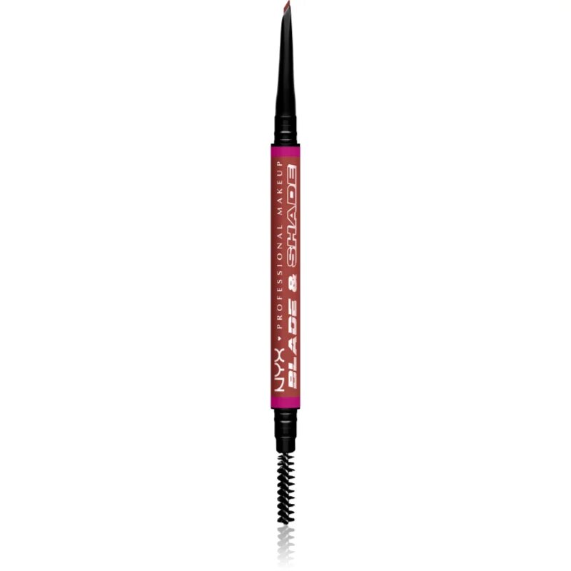 NYX Professional Makeup Blade & Shade tužka na obočí s kartáčkem odstín 06 Rich Auburn g
