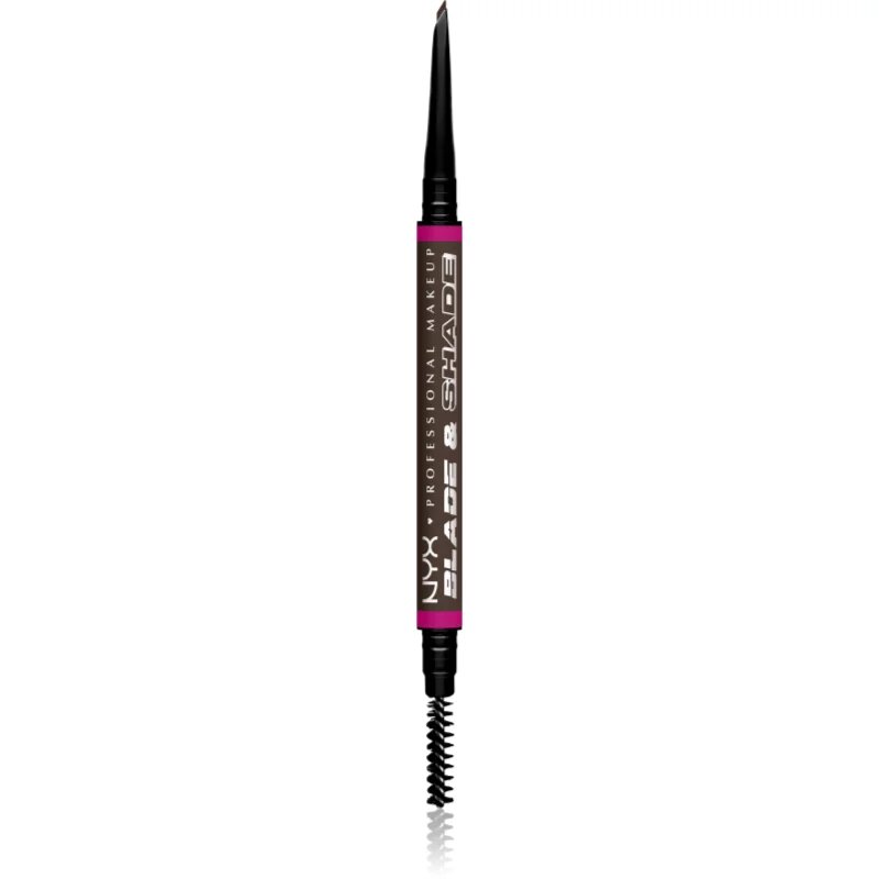 NYX Professional Makeup Blade & Shade tužka na obočí s kartáčkem odstín Ash Brown 0.06 g