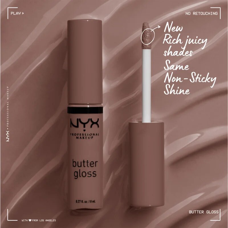 NYX Professional Makeup Butter Gloss lesk na rty odstín 05 Créme Brulee 8 ml