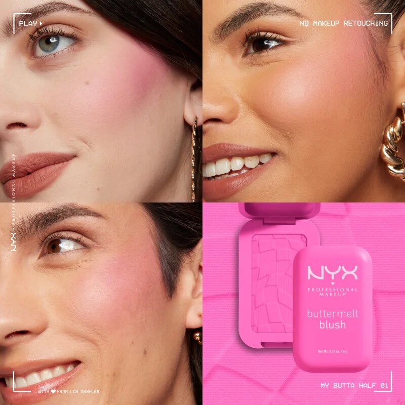 NYX Professional Makeup Buttermelt Blush pudrová tvářenka odstín 01 My Butta Half 5 g