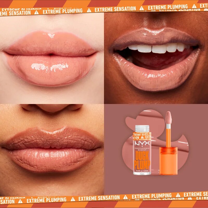 NYX Professional Makeup Duck Plump lesk na rty se zvětšujícím efektem odstín 02 Banging Bare 7 ml