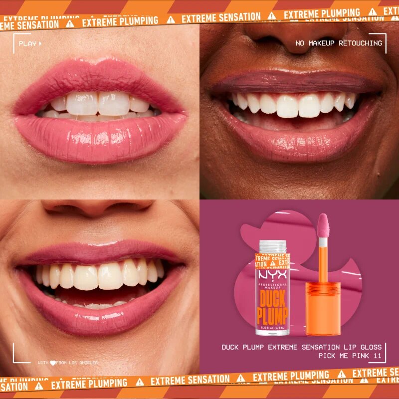 NYX Professional Makeup Duck Plump lesk na rty se zvětšujícím efektem odstín 11 Pick Me Pink 7 ml