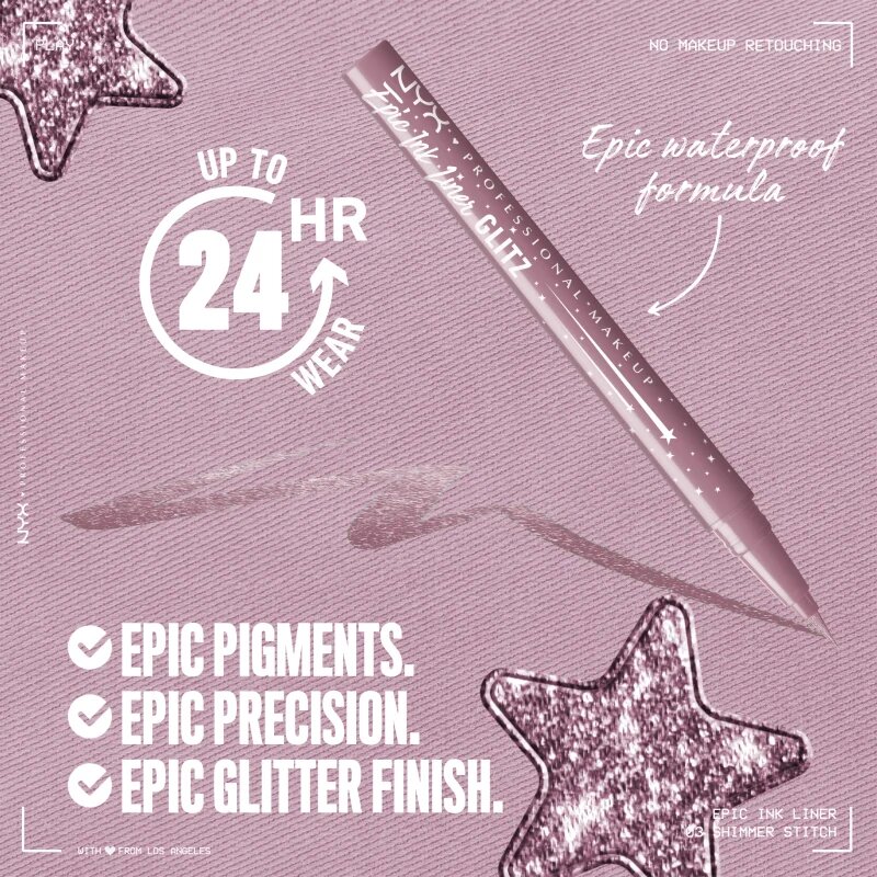 NYX Professional Makeup Epic Ink Glitz metalická tužka na oči odstín Shimmer Stitch 1 ml