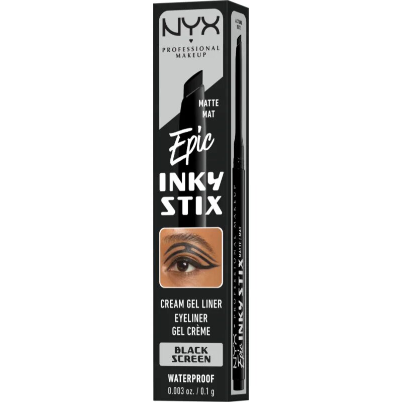 NYX Professional Makeup Epic Inky Stix gelové oční linky odstín 01 Black Screen 1 g